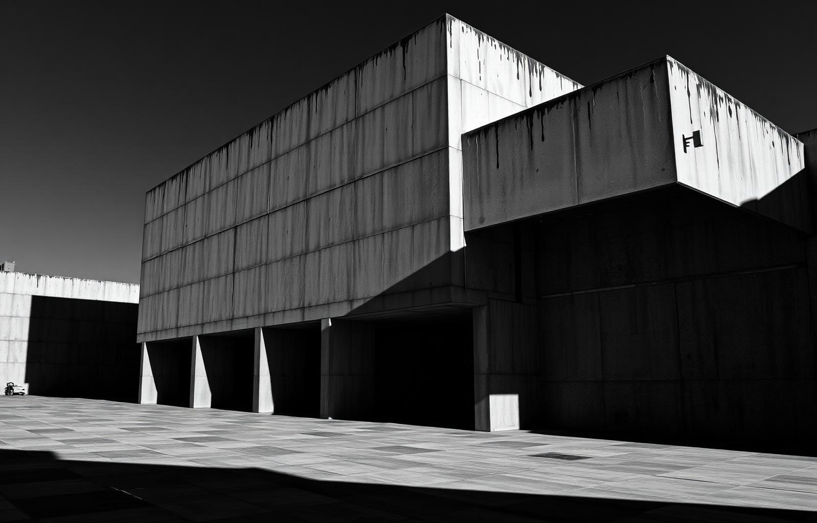 Concrete industrial building exterior
